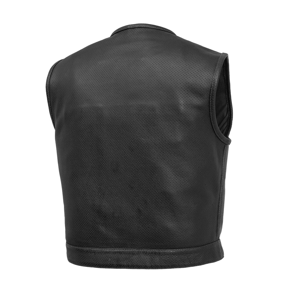 Lowside Men's Perforated Motorcycle Leather Vest