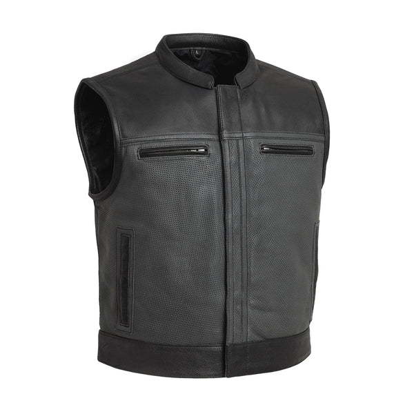 Upside Perforated Men's Club Style Leather Vest – DS Online