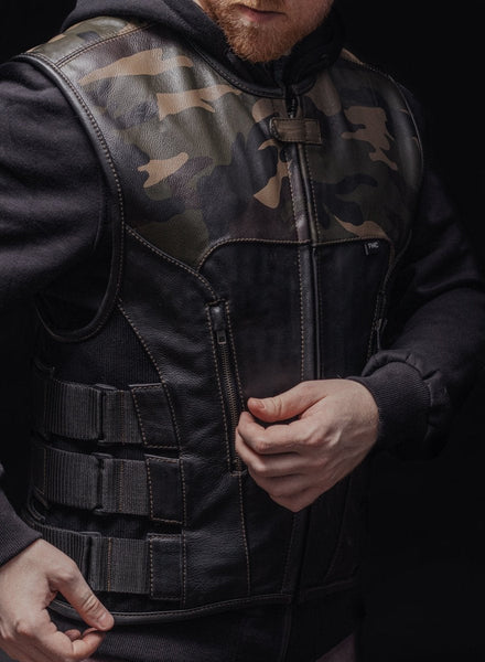 Predator - Men's Swat Style Leather Motorcycle Vest