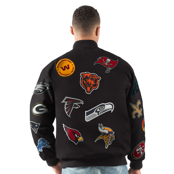 NFL NATIONAL FOOTBALL LEAGUE OFFICIAL COLLAGE TWILL JACKET, 45% OFF