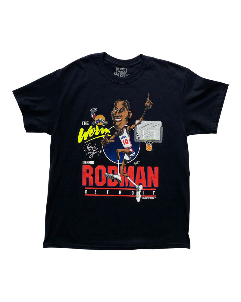 Authentic Detroit Bad Boys Dennis Rodman Character Black T-shirt