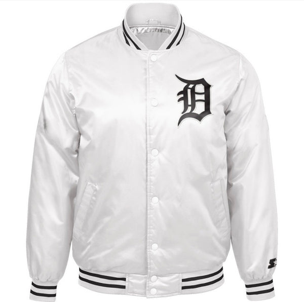 Detroit Tigers Old English D Patent Leather Collection Nylon Jacket