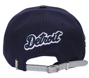 Detroit Tigers Pro Standard  Strap Back Cap Leather Brim Navy/White