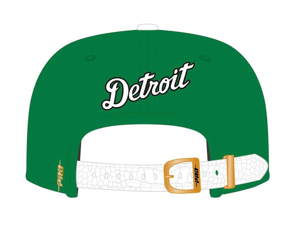 Detroit Tigers Pro Standard Strap Back Cap Leather Brim Navy/White