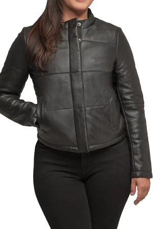 Melysa Leather Jacket Women's Leather Jacket FMCo Black XS 