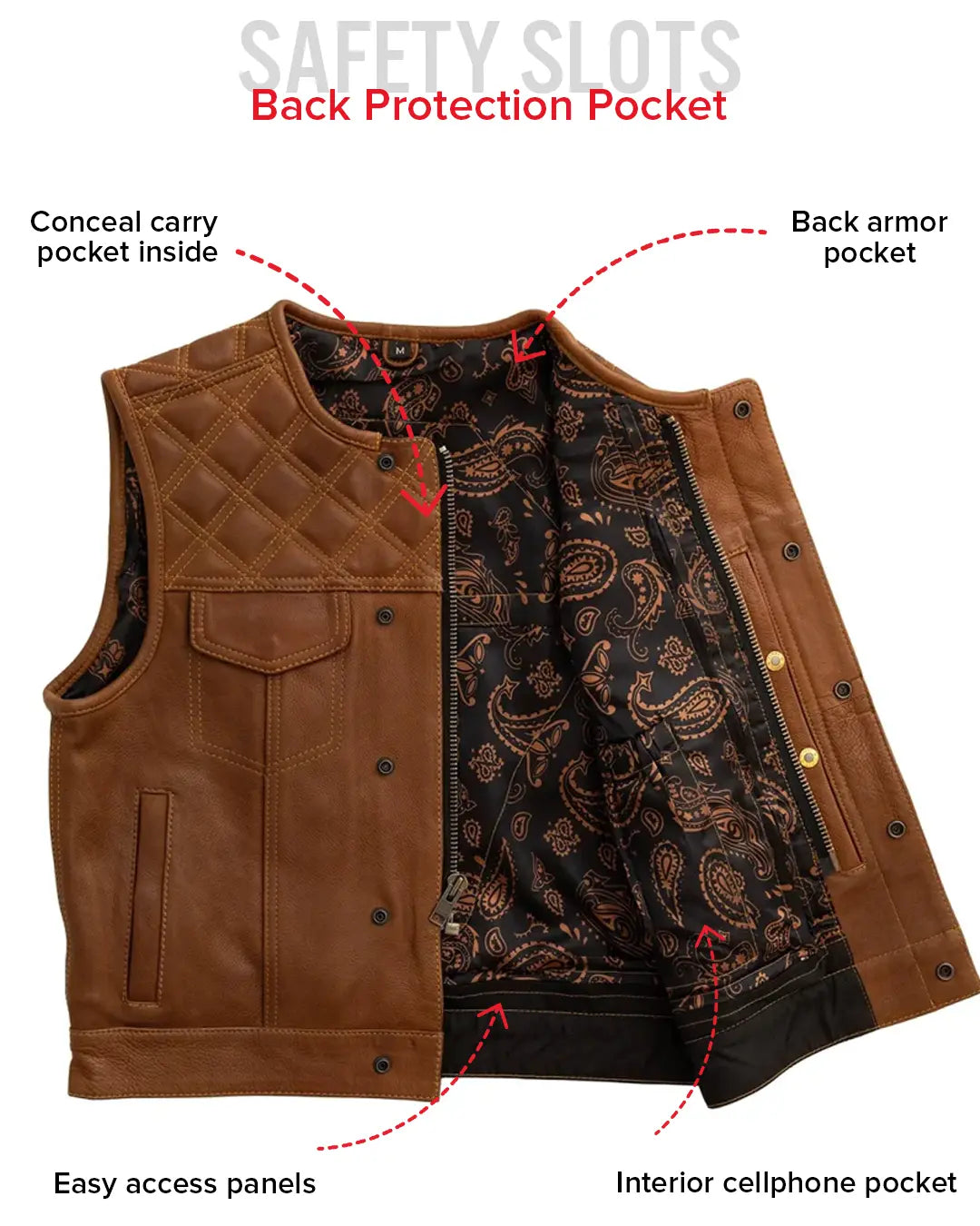 Timber Men's motorcycle leather vest (limited edition) – Donna
