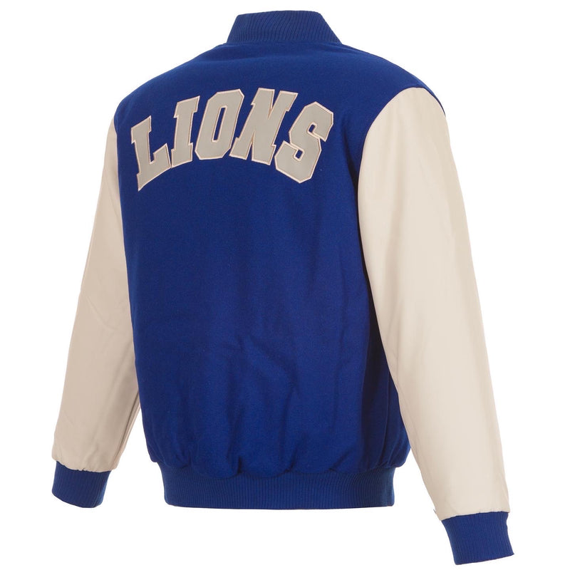 Detroit Lions reversible Nylon to Wool Varsity Jacket.