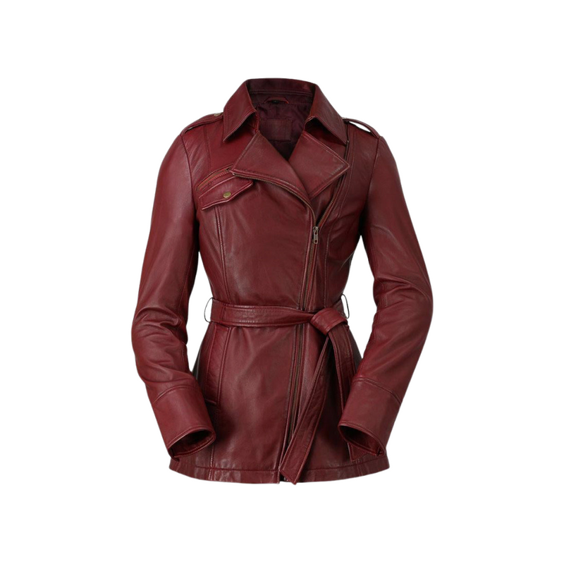 Traci Leather Trench Coat Women's Leather Jacket FMCo   