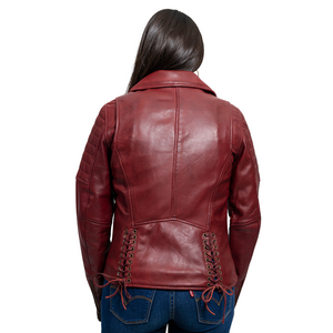 Princess Fashion Lambskin Leather Jacket Women's Fashion Moto Leather Jacket FMCo   