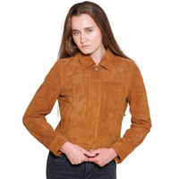 ALYSSA - Women's Suede Leather Jacket Women's Fashion Leather Jacket FMCo   