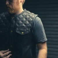 12 Gauge Men's Motorcycle Leather Vest Men's Leather Vest First Manufacturing Company