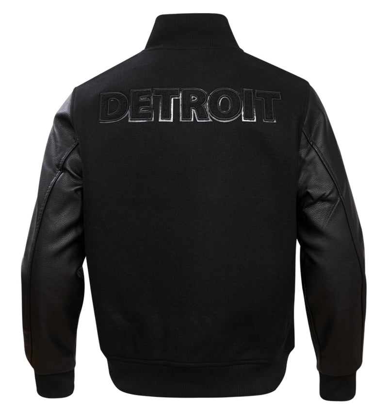 Pro Standard Detroit Lions Varsity Jacket - Black on Black