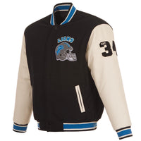 Detroit Lions reversible Nylon to Wool Varsity Jacket.