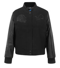 Ladies Pro Standard Detroit Lions Triple Black Varsity Jacket