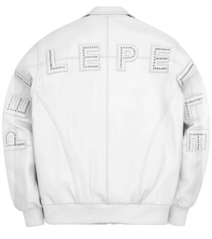 Pelle Pelle Stones Leather Varsity Jacket - White