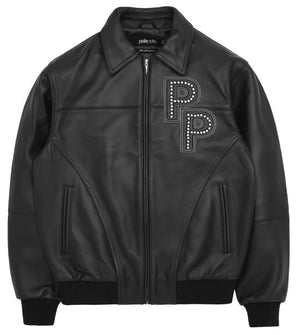 Pelle Pelle Stones Leather Varsity Jacket - Black