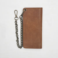 LARGE TRUCKER - Vegetable Tanned Leather Wallet  First Manufacturing Company CAMEL Antique Brass 