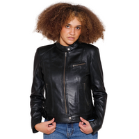 Favorite Women's Fashion Leather Jacket Women's Leather Jacket FMCo Black XS 