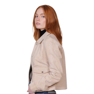 KARLY - Women's Suede Lifestyle Leather Jacket Women's Fashion Leather Jacket FMCo   