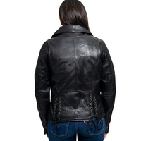 Princess Fashion Lambskin Leather Jacket Women's Fashion Moto Leather Jacket FMCo   