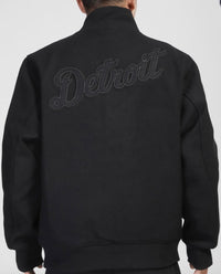 Pro Standard Detroit Tigers All Wool Varsity Jacket - Black on Black