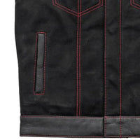 49/51 Wolf Pack - Men's Leather/Canvas Motorcycle Vest (Limited Edition) Factory Customs First Manufacturing Company