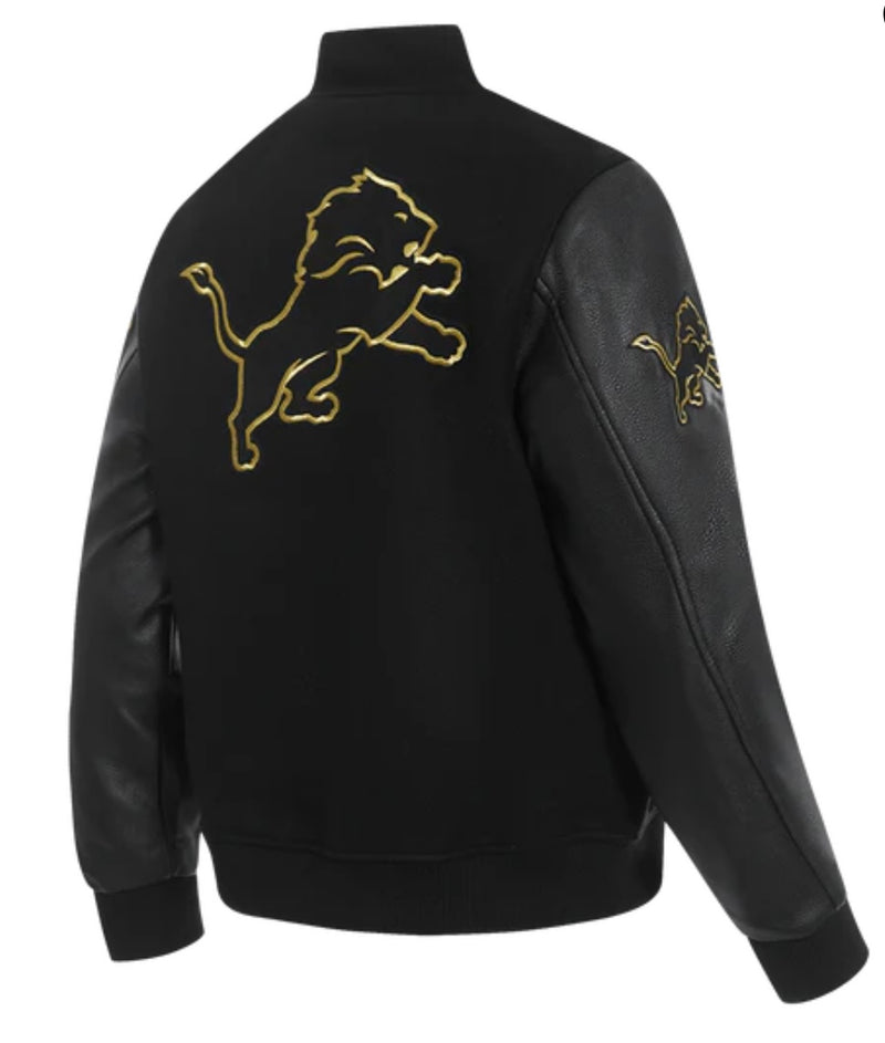 (Pro Standard Detroit Lions Varsity Jacket - Black/Gold