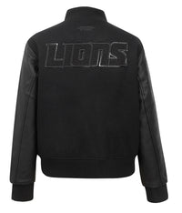 Ladies Pro Standard Detroit Lions Triple Black Varsity Jacket