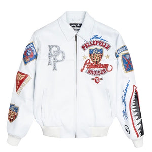 Pelle Pelle Bruiser Leather Varsity Jacket - White