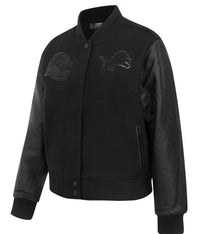 Ladies Pro Standard Detroit Lions Triple Black Varsity Jacket