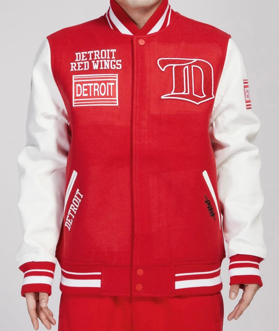 Pro Standard Red Wings Varsity Jacket - Red and White