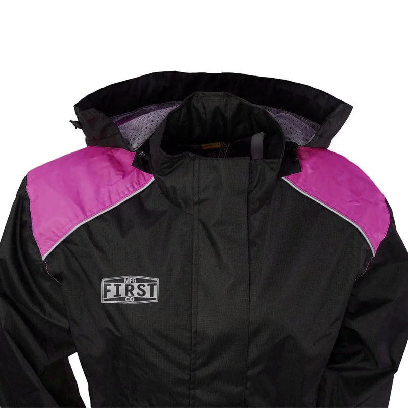 Women's Motorcycle Rain Suit Black/Pink