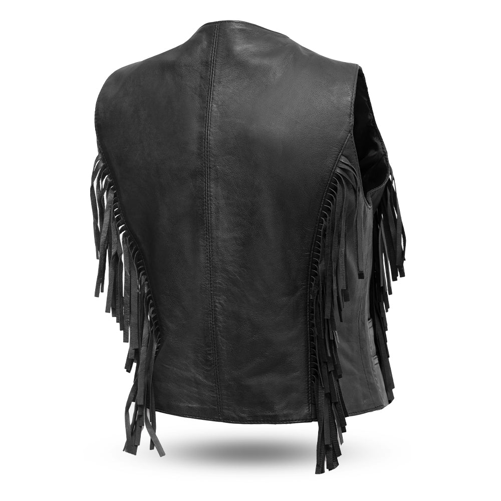 Apache Women's Leather Motorcycle Vest Women's Leather Vest First Manufacturing Company   