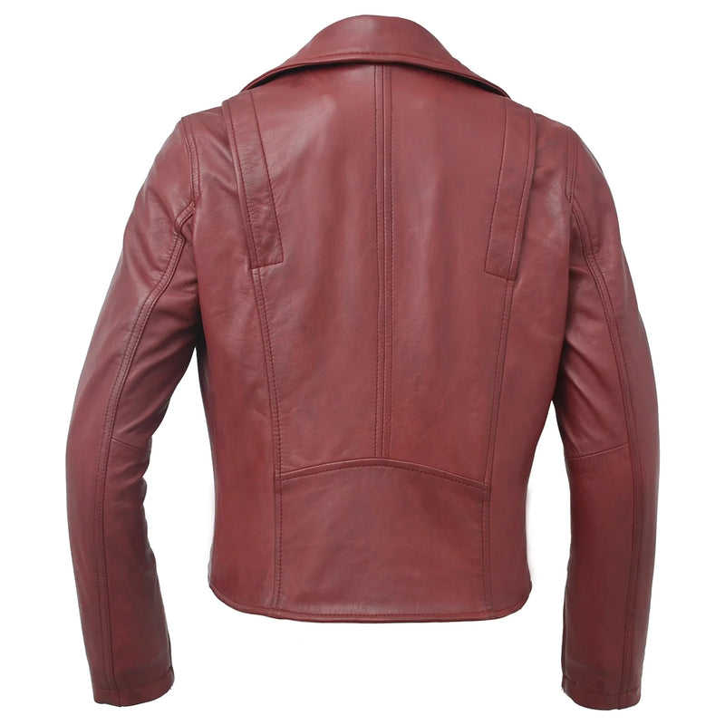 Lennox Basic Moto Style Leather Jacket Women's Fashion Leather Jacket FMCo   