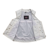 Beryl - Women's Motorcycle Leather Vest - White Women's Leather Vest First Manufacturing Company   