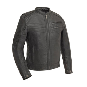 BiTurbo - Men's Leather Motorcycle Jacket Men's Leather Jacket First Manufacturing Company S Black 