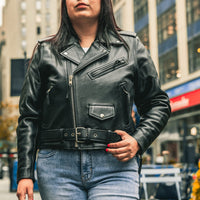 Bikerlicious - Women's Motorcycle Leather Jacket Women's Leather Jacket First Manufacturing Company