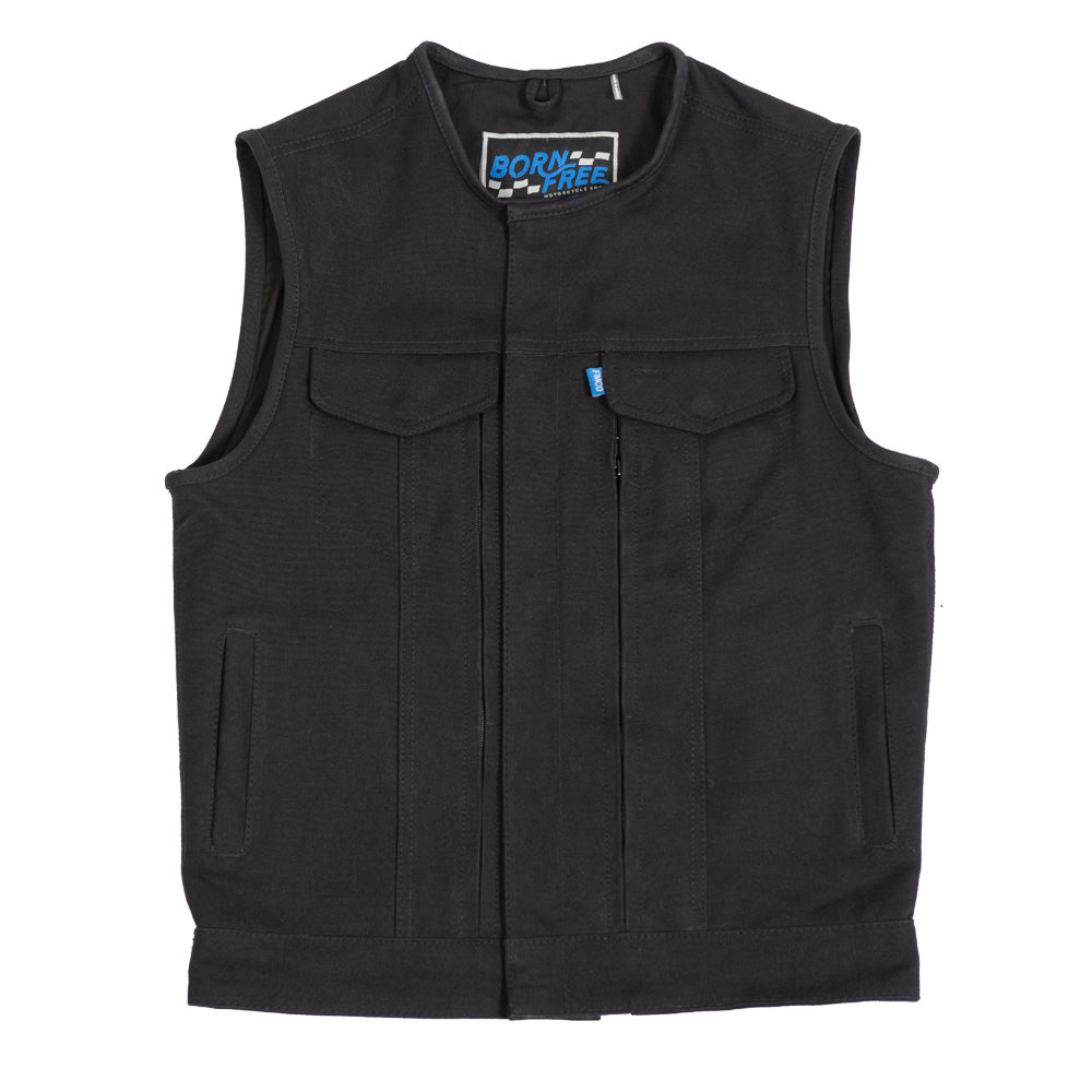 Born Free Men's Fairfax V2 - Motorcycle Canvas Vest Men's Canvas Vests First Manufacturing Company S  