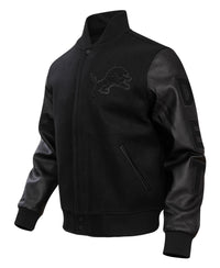 Pro Standard Detroit Lions Varsity Jacket - Black on Black