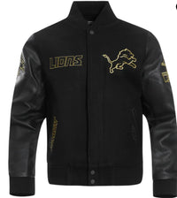 (Pro Standard Detroit Lions Varsity Jacket - Black/Gold