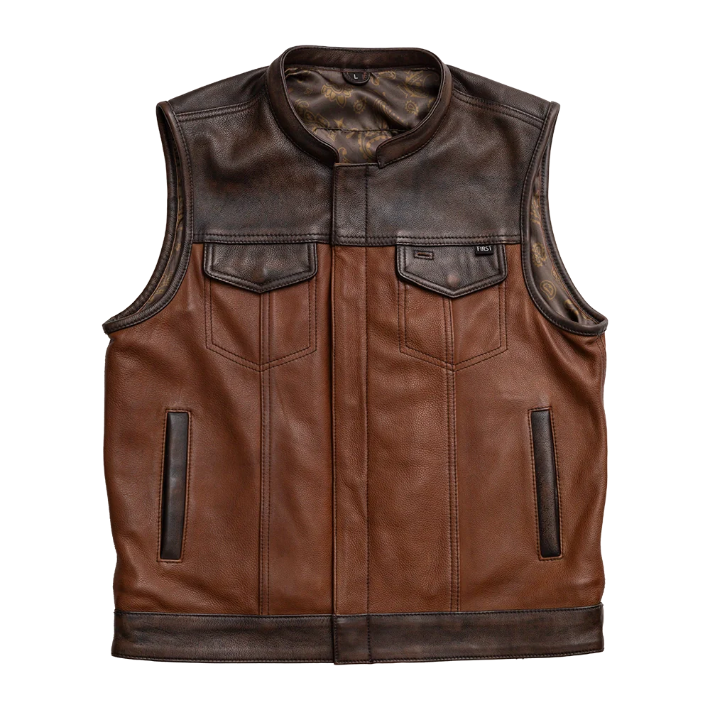 Gunner Men's Leather Motorcycle Vest (Limited Edition)  First Manufacturing Company S  