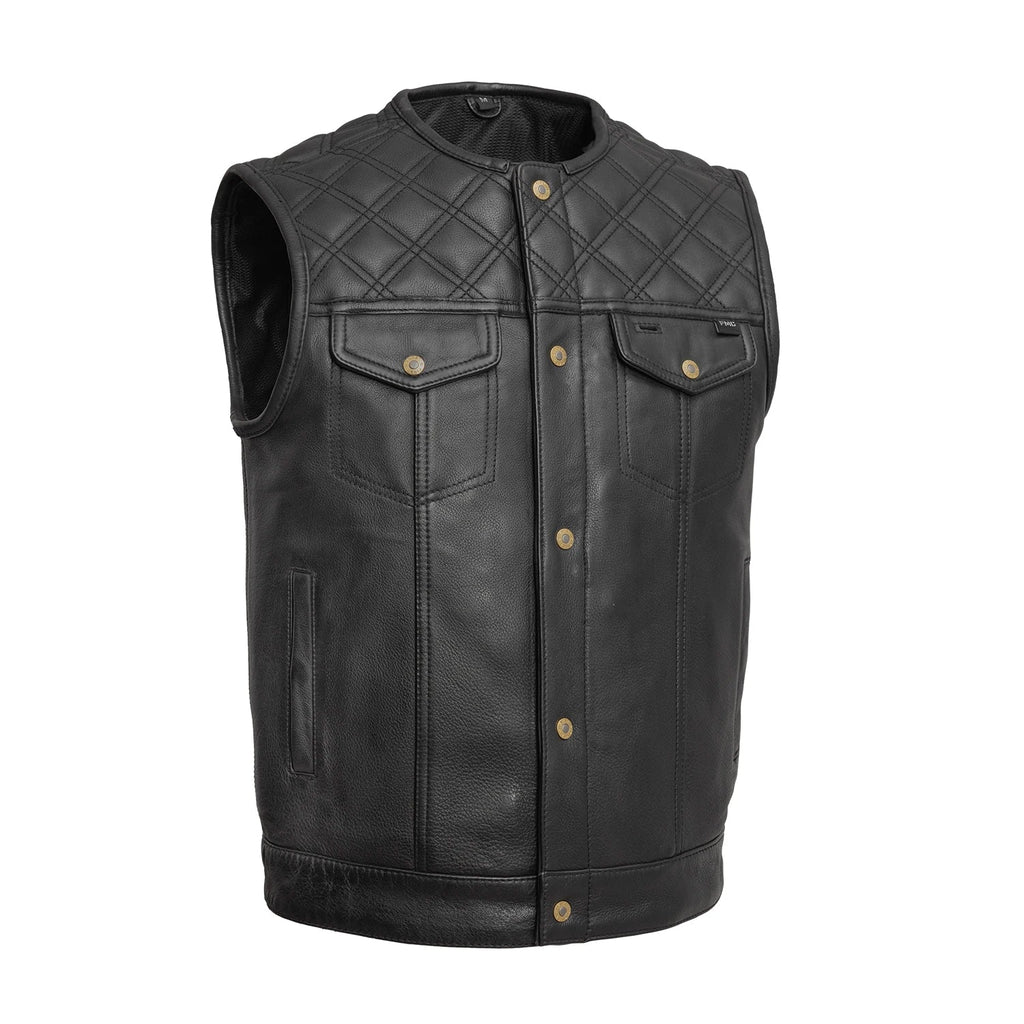 12 Gauge Men's Motorcycle Leather Vest Men's Leather Vest First Manufacturing Company S  