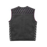 Captain - Men's Club Style Leather Motorcycle Vest - Limited Edition Factory Customs First Manufacturing Company   