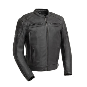 Chaos - Men's Leather Motorcycle Jacket Men's Leather Jacket First Manufacturing Company S Black 