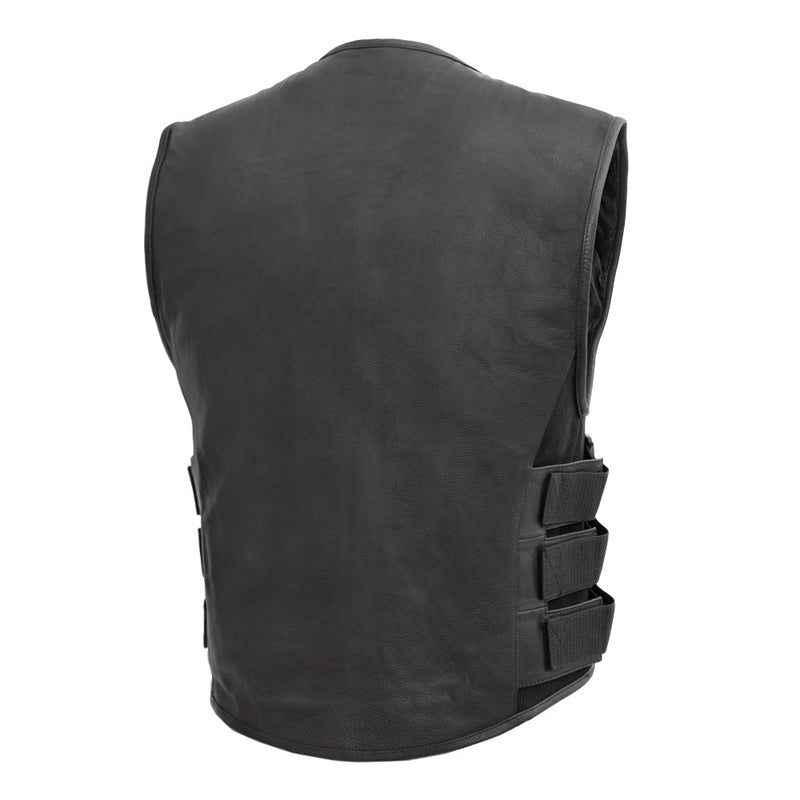 Commando Men's Leather Swat Style Motorcycle Vest Men's Leather Vest First Manufacturing Company   