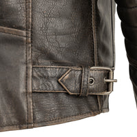 Commuter Men's Motorcycle Leather Jacket - Brown Men's Leather Jacket First Manufacturing Company   