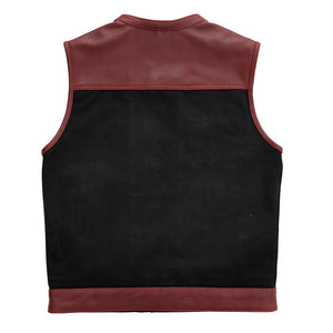 Crusher - Men's Leather/Canvas Motorcycle Vest - Limited Edition Factory Customs First Manufacturing Company   