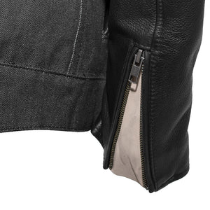 Cutlass - Men's Denim/Leather Jacket Men's Leather/Denim Jacket First Manufacturing Company   