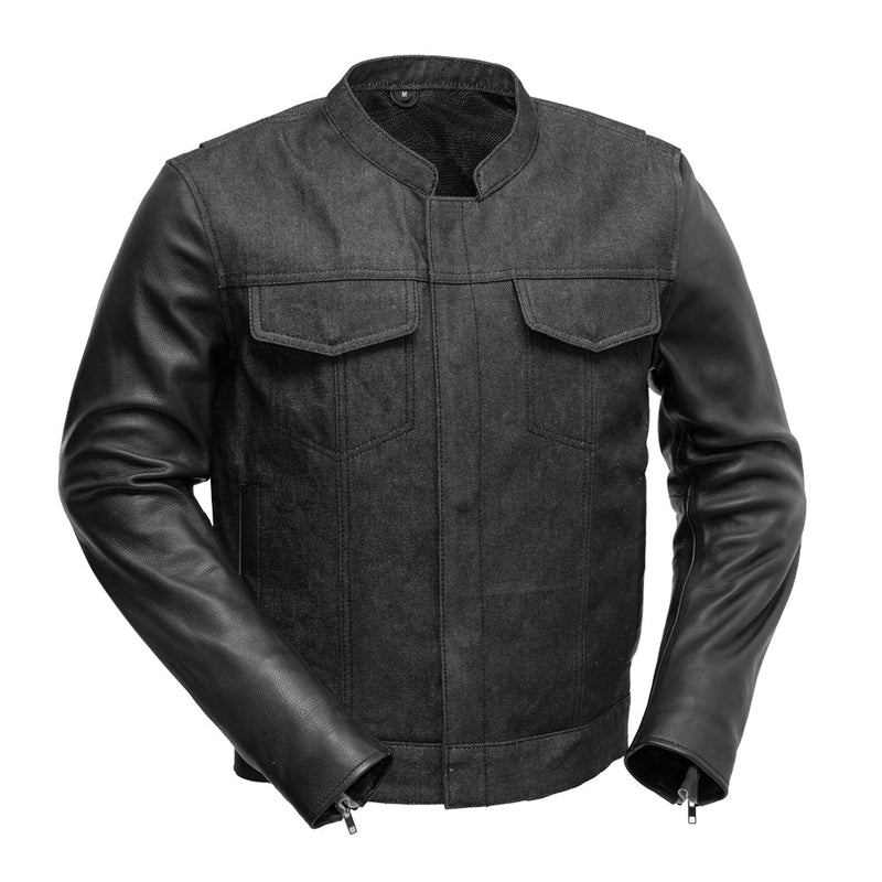 Cutlass - Men's Denim/Leather Jacket Men's Leather/Denim Jacket First Manufacturing Company XS  