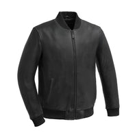 Dravis Mens Leather Bomber Jacket Men's New Zealand Lambskin Jacket FMCo Black S 